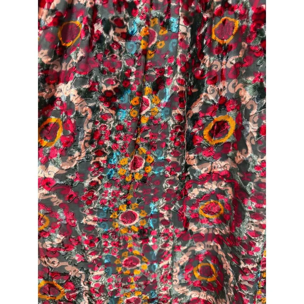 Anthropologie Floreat Abia Burnout Velvet Silk Baby Doll Mini Dress Size Small - Picture 5 of 11